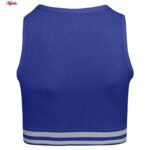 ست نیم تنه و شلوارک ورزشی زنانه ماییلدا مدل زیپ دار پشت چین دار کد 5243-8319 رنگ آبی