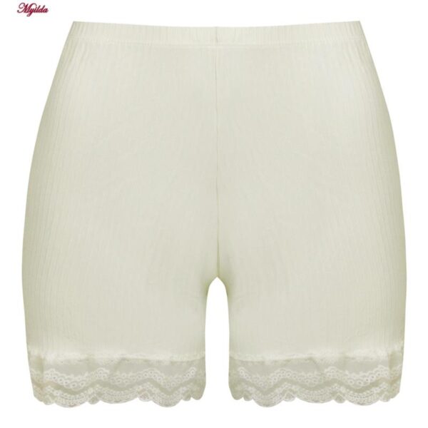 شورت زنانه پادار ماییلدا مدل لبه گیپوری کد 5251-A402 رنگ کرم
