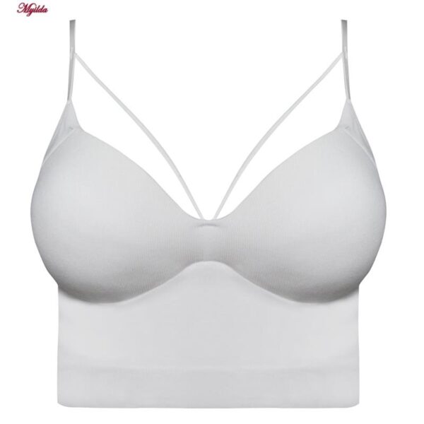 نیم تنه ورزشی زنانه ماییلدا مدل پد ثابت کد 5252-2105 رنگ سفید