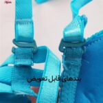 ست شورت و سوتین زنانه لنا ژنکن مدل پوش آپ فنردار کاپ اسفنجی بند متحرک کد 4853 رنگ آبی فیروزه ای