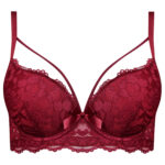 سوتین زنانه فنردار مدل پوش آپ هارنس کد 5249-230 رنگ زرشکی