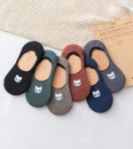 جوراب کالج گلدوزی گربه کد R-1635 - Image 3