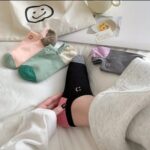 جوراب زیرقوزکی گلدوزی لبخند کد r-1636