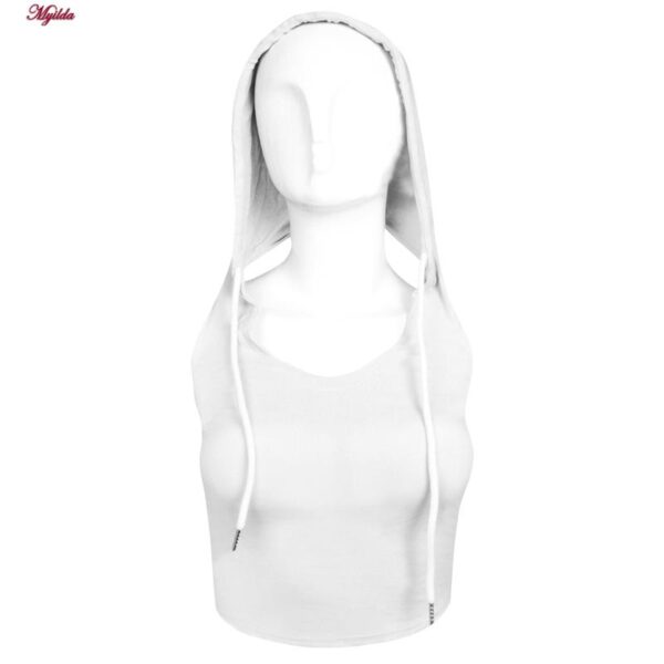 کراپ‌تاپ کلاه دار زنانه ماییلدا مدل 5260-259 رنگ سفید