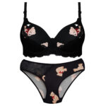 ست شورت و سوتین زنانه پانیذ مدل پوش آپ فنردار کاپ اسفنجی بند متحرک کد 4689-14