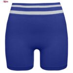 ست نیم تنه و شلوارک ورزشی زنانه ماییلدا مدل زیپ دار پشت چین دار کد 5243-8319 رنگ آبی