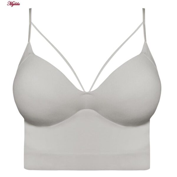 نیم تنه ورزشی زنانه ماییلدا مدل پد ثابت کد 5252-2105 رنگ طوسی