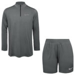 ست تی‌شرت و شلوارک ورزشی مردانه مدل 5222-680p رنگ طوسی