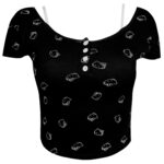 کراپ‌ تی‌شرت آستین کوتاه زنانه ماییلدا مدل کیتی کد 5262-5039 رنگ مشکی