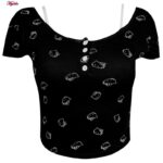 کراپ‌ تی‌شرت آستین کوتاه زنانه ماییلدا مدل کیتی کد 5262-5039 رنگ مشکی