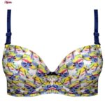 ست شورت و سوتین زنانه لنا ژنکن مدل پوش آپ فنردار کاپ اسفنجی بند متحرک کد 4689-13 رنگ سرمه ای