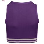 ست نیم تنه و شلوارک ورزشی زنانه ماییلدا مدل زیپ دار پشت چین دار کد 5243-8319 رنگ بنفش