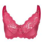 سوتین زنانه لین مدل فنردار گیپوری کد 4680-614 رنگ سرخابی