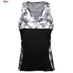 ست تاپ و شلوارک ورزشی زنانه مدل 5215-746P رنگ مشکی به همراه هدبند