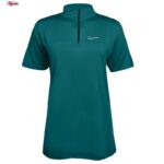 تی شرت آستین کوتاه ورزشی زنانه مدل یقه زیپدار کد 5214-493 رنگ کله غازی