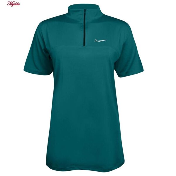 تی شرت آستین کوتاه ورزشی زنانه مدل یقه زیپدار کد 5214-493 رنگ کله غازی