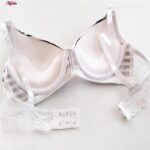 ست شورت و سوتین زنانه پانیذ مدل پوش آپ فنردار کاپ اسفنجی بند متحرک کد 4689-11 رنگ سفید