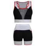 ست نیم تنه و شلوارک ورزشی زنانه مدل جیبدار کد 5229-534 رنگ قرمز