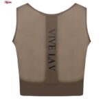 کراپ‌تاپ زنانه مدل لیزری پشت توری کد 5254-5502 رنگ قهوه ای