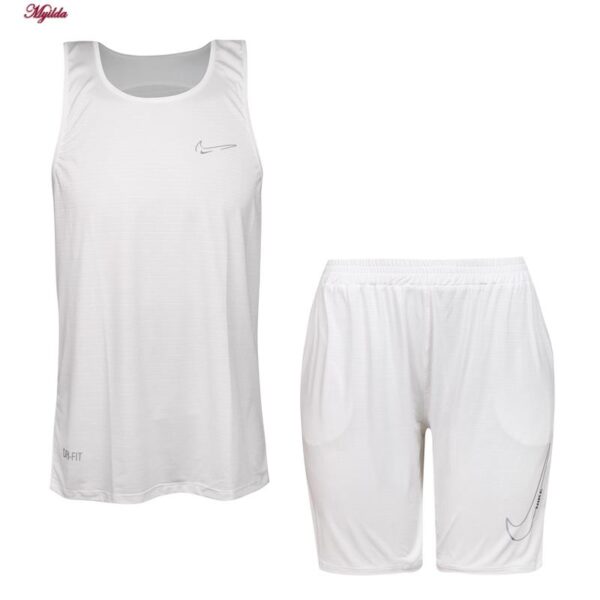 ست تاپ و شلوارک ورزشی مردانه مدل 5225-683P رنگ سفید