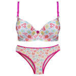 ست شورت و سوتین زنانه لنا ژنکن مدل پوش آپ فنردار کاپ اسفنجی بند متحرک کد 4378-13