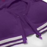 ست نیم تنه و شلوارک ورزشی زنانه ماییلدا مدل زیپ دار پشت چین دار کد 5243-8319 رنگ بنفش