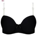 سوتین فنردار زنانه هانا مدل بند نامرئی کد 5266-94388 رنگ مشکی