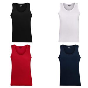 زیرپوش رکابی یقه گرد مردانه ماییلدا مدل 4712-2 بسته چهار عددی