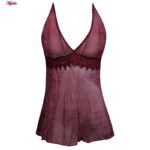 لباس خواب زنانه مدل 5244-2097 رنگ زرشکی