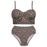 مایو زنانه فیتن فرخ زادی مدل پلنگی فنردار کد 5288-297-2