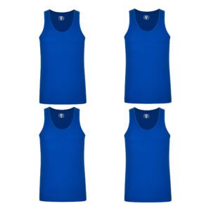 زیرپوش رکابی مردانه برهان تن پوش مدل 14-01 رنگ آبی بسته 4 عددی