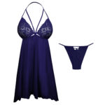 لباس خواب زنانه مدل 5241-2222 رنگ سرمه ای