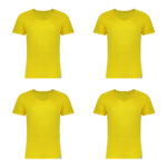 زیرپوش آستین دار مردانه برهان تن پوش مدل 5-02 بسته 4 عددی رنگ زرد