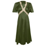 لباس خواب زنانه مدل ساتن 5246-F08 رنگ سبز