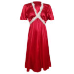 لباس خواب زنانه مدل ساتن 5246-F08 رنگ قرمز
