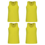 زیرپوش رکابی مردانه برهان تن پوش مدل 5-01 بسته 4 عددی رنگ زرد