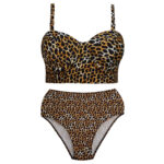 مایو دو تکه زنانه فیتن فرخ زادی مدل پلنگی فنردار کد 5288-297-1