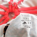 مایو زنانه فیتن فرخ زادی مدل پشت بندی پلنگی پددار کد 5289-217-2 رنگ قهوه ای