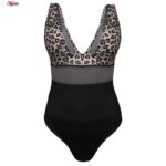 مایو زنانه رونیا مدل پلنگی کد 5027-710 رنگ مشکی