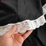 مایو زنانه شین مدل یقه دلبری گیپوری کد 5290-2011 رنگ مشکی