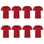 زیرپوش آستین دار مردانه برهان تن پوش مدل 2-02 رنگ قرمز بسته 8 عددی