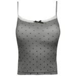 کراپ‌تاپ زنانه ماییلدا مدل پددار خال خالی کد 5301-6853 رنگ طوسی