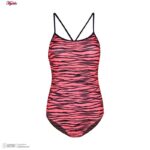 مایو دخترانه مدل 11011 رنگ صورتی نئونی