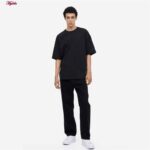 تی شرت مردانه مدل اورسایز پنبه ای کپ مربعی