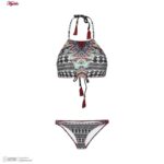 ست 2 تکه مایو دخترانه مدل 11008 رنگ مشکی