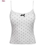 کراپ‌تاپ زنانه ماییلدا مدل پددار خال خالی کد 5301-6853 رنگ سفید