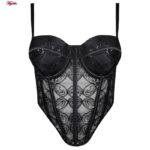 سوتین فنردار زنانه ماییلدا مدل پولکی بلند کد 5303-007 رنگ مشکی