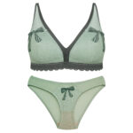 ست شورت و سوتین زنانه ماییلدا مدل پاپیون بدون فنر کاپ اسفنجی کد 5300-A881 رنگ سبز روشن