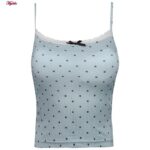کراپ‌تاپ زنانه ماییلدا مدل پددار خال خالی کد 5301 -6853 رنگ آبی