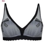 ست شورت و سوتین زنانه ماییلدا مدل پاپیون بدون فنر کاپ اسفنجی کد 5300-A881 رنگ طوسی